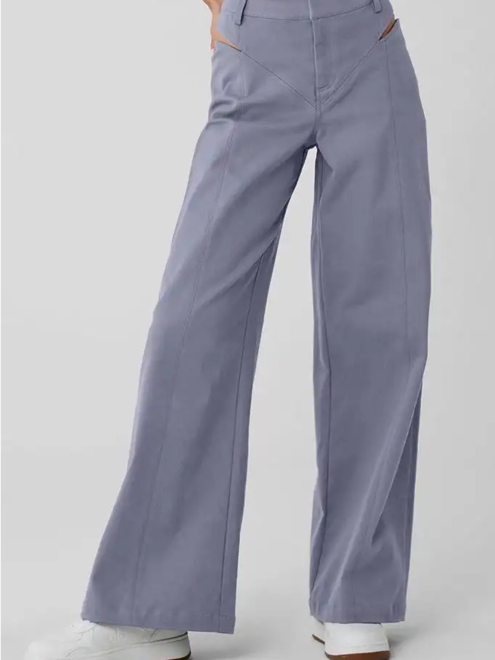 ALO Yoga High-Waist Risk Taker Trouser — Fog, Size L